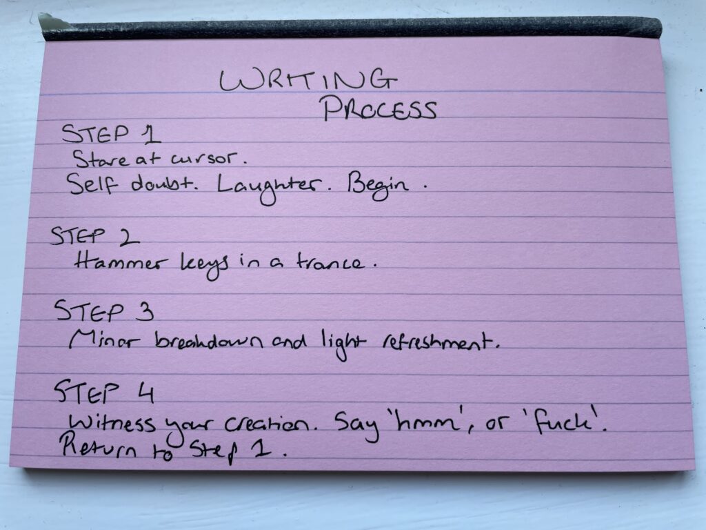 Writing Process on an Index Card